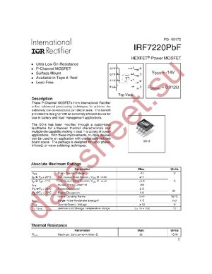 IRF7220PBF datasheet  
